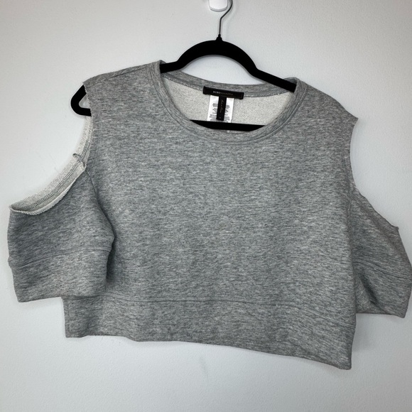 BCBGMaxAzria Gray Cropped Cut Out The Top - Picture 12 of 16